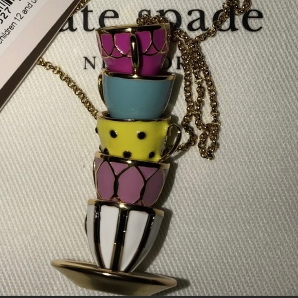 NWT Kate Spade necklace Tea Time Multi - Picture 8 of 10